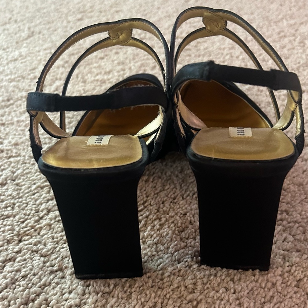 Ann Marino Black Strappy Heels - Picture 5 of 8